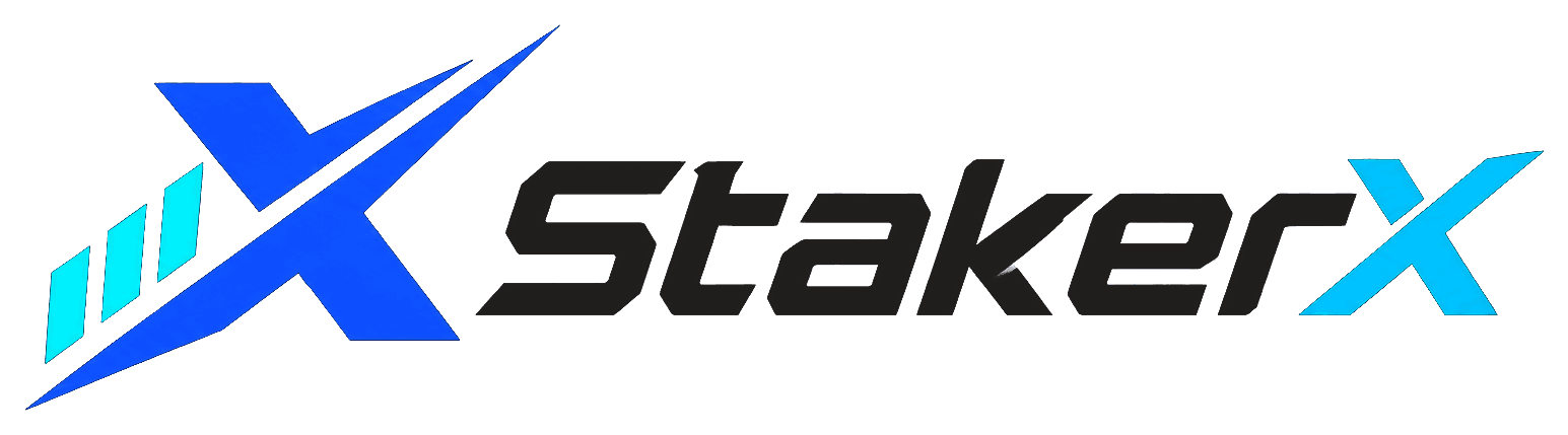 StakerX wordmark on a light background